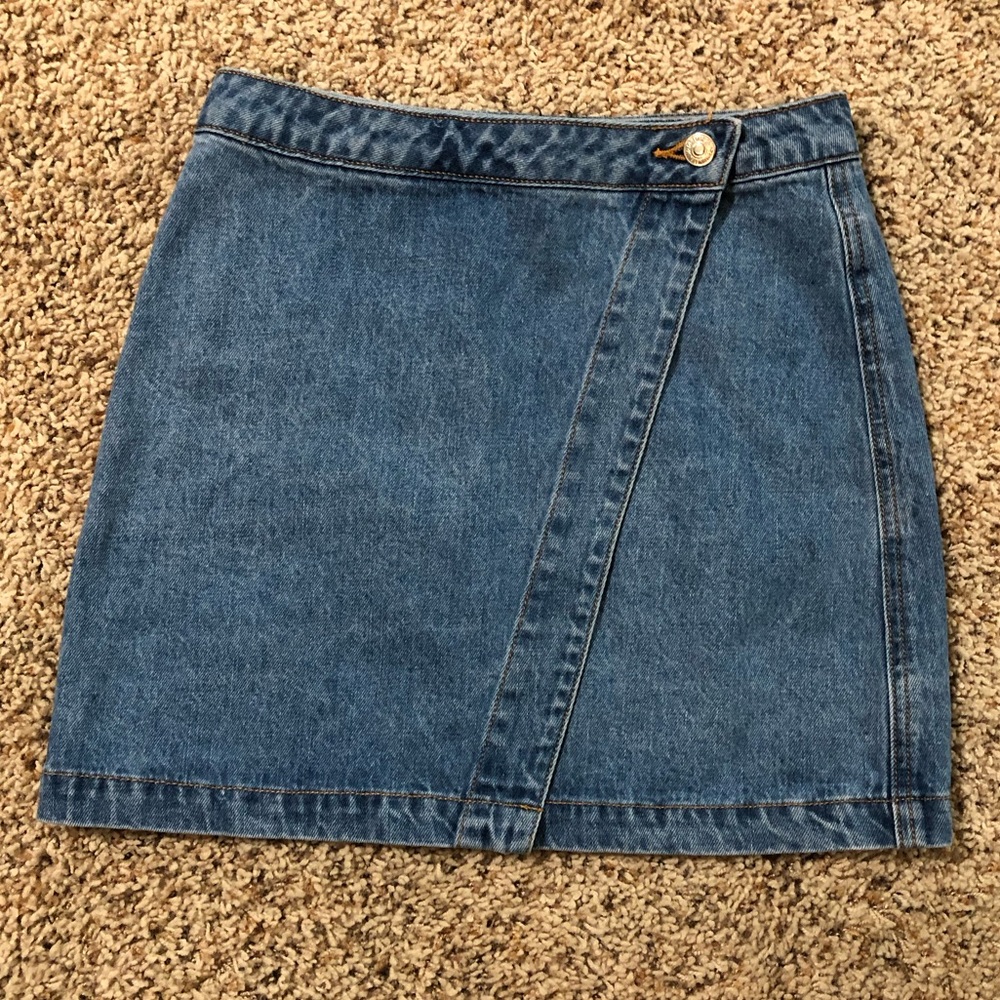 Forever 21 Denim Wrap Mini Skirt
